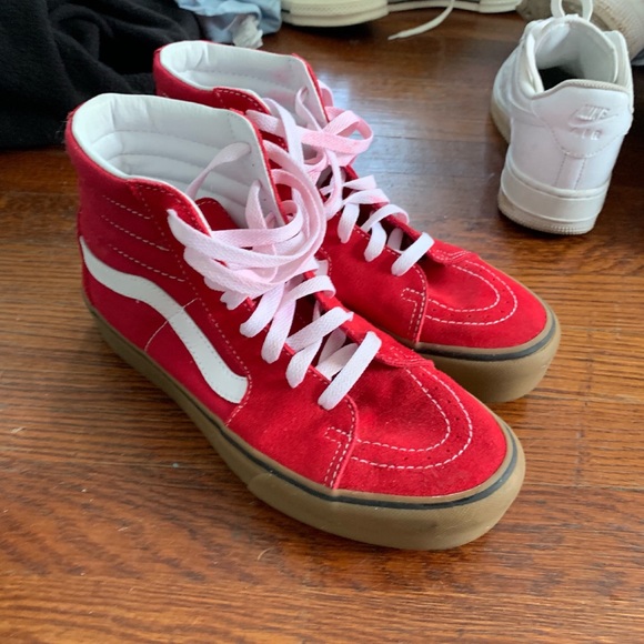 skate high vans red